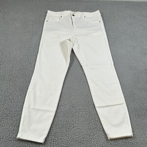 Grace & Lace Jeans Womens 14 White Mid Rise Skinny Ankle Stretch Denim Pants